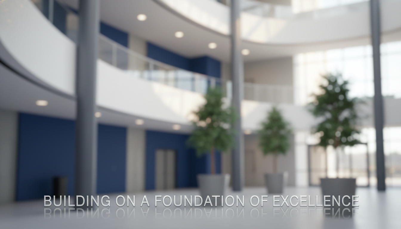 Modern commercial building lobby